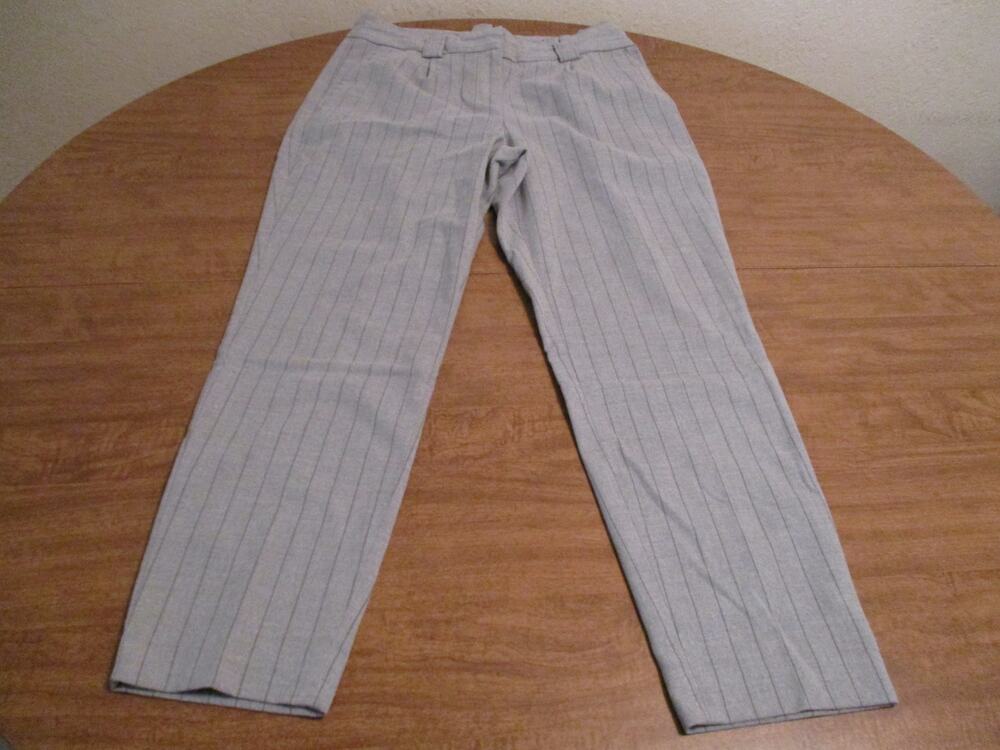 EXPRESS GRAY STRIPED CHINO PANTS SIZE 12 INSEAM 28''